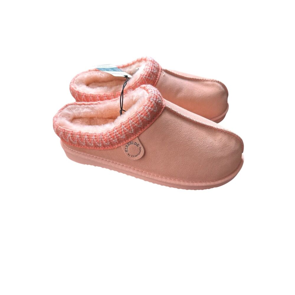 FIRESIDE BY DEARFOAMS Greta Shearling Clog Pink 10 NEW NWT